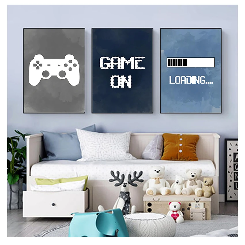 Party Games Kids - Kinderkamer jongens wanddecoratie, gaming party poster
