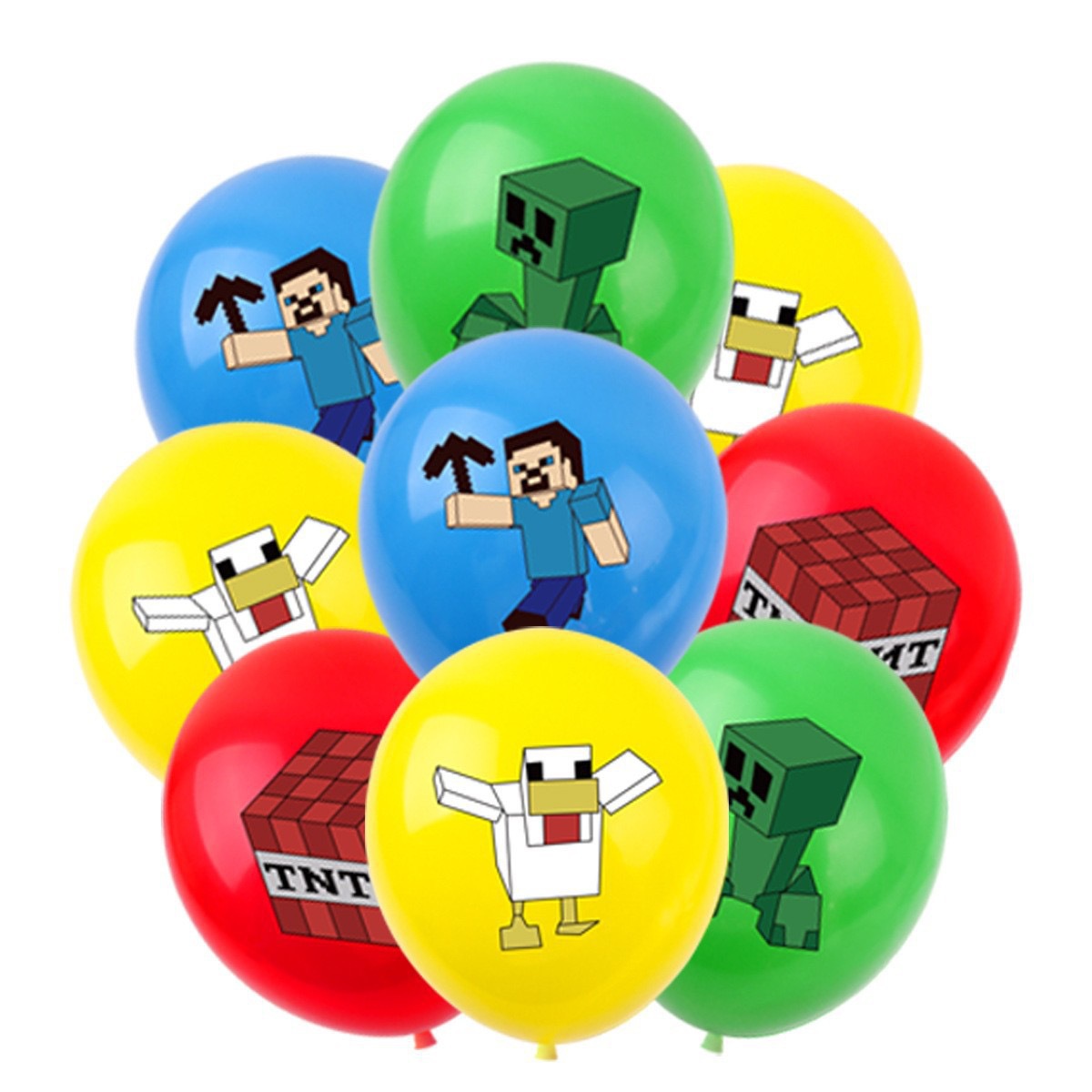 Party Games Group - 50/100 stuks Minecraft Pixel Ballon Anime
