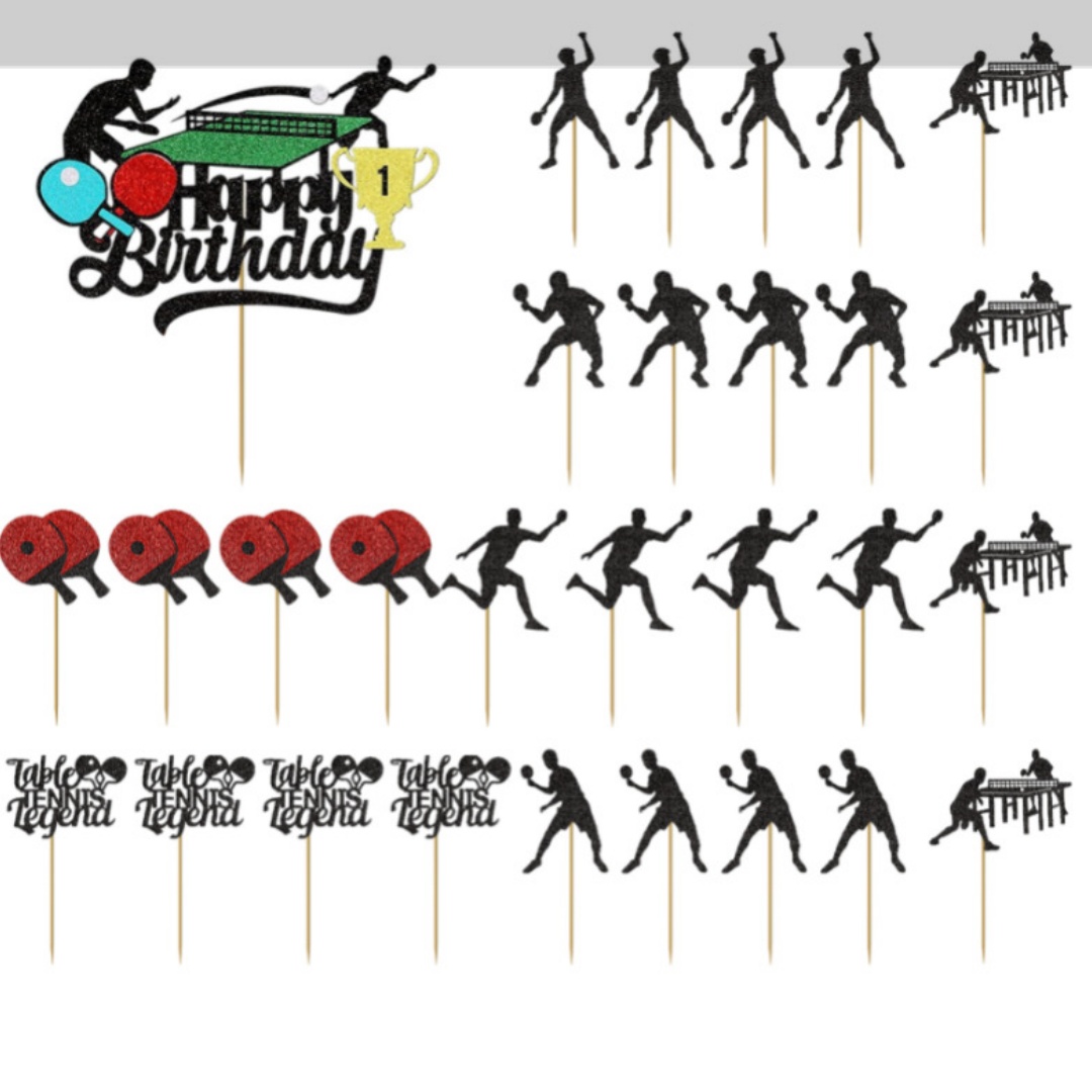 Ping Pong Cake Topper Gelukkig - Party Games Jenga recensie en prijs